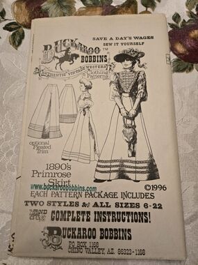 1890's Primrose Skirt Pattern - White
